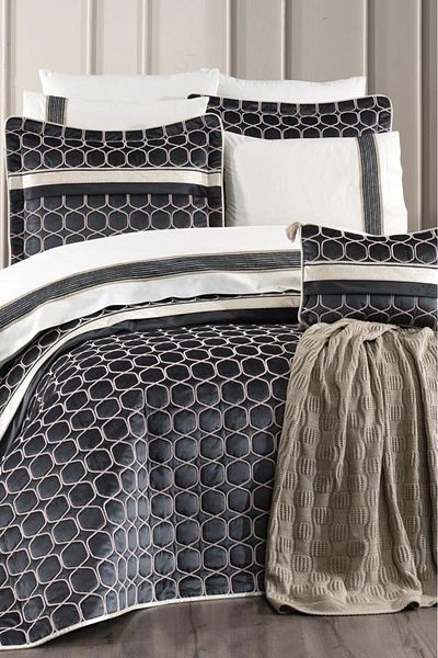 Çeyiz Diyarı Valeron 11 Piece Dowry Set Anthracite