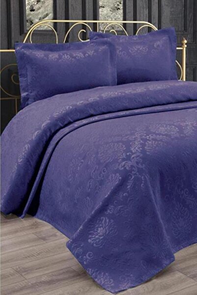 Çeyiz Diyarı Navy Blue Double Plain Pique Set - Dowry Diamond 3 Pieces