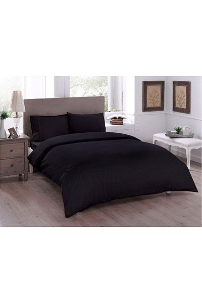Çeyiz Diyarı Pure Double Duvet Cover Set Black