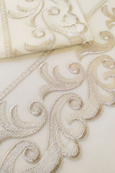 Çeyiz Diyarı Set Pilomă Belinda Guipură Franceză 6 Bucuri Cremă Cappucino