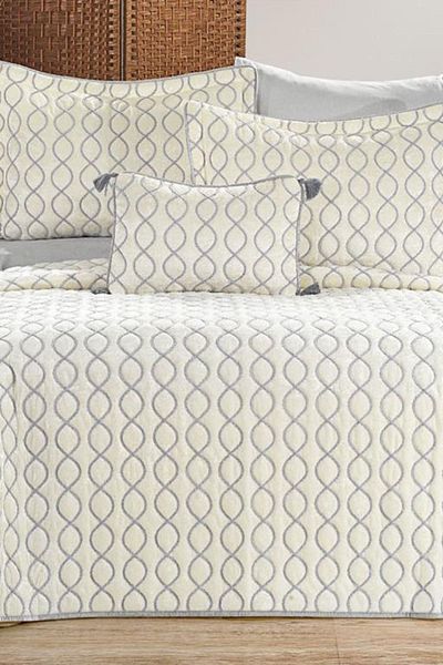 Çeyiz Diyarı Brillance Double Bedspread Cream Gray