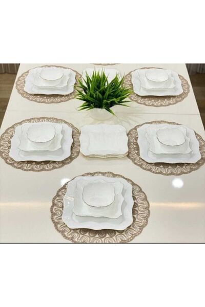 Remetta Orjinal Yaldız Tam Kare 24 Parca Yemek Takımı