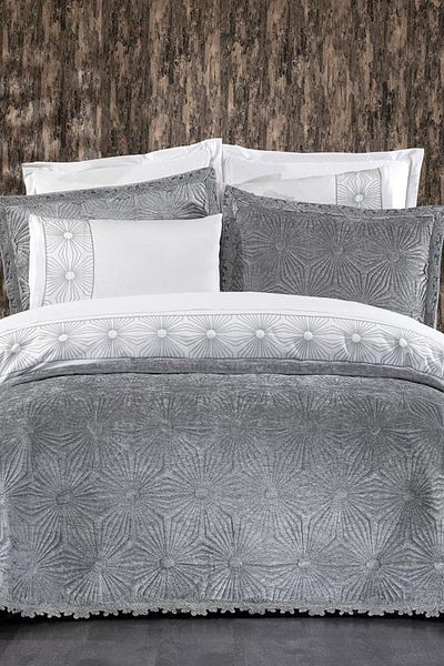 Çeyiz Diyarı Pachet Zestre Brodat de Lux Blenda 9 Bucuri Gri