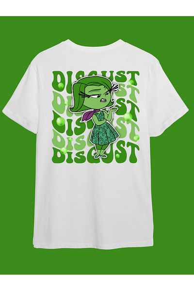 Touz Moda Unisex T-shirt - Αντεστραμμένο πρόσωπο και χαρακτήρες τυπωμένο