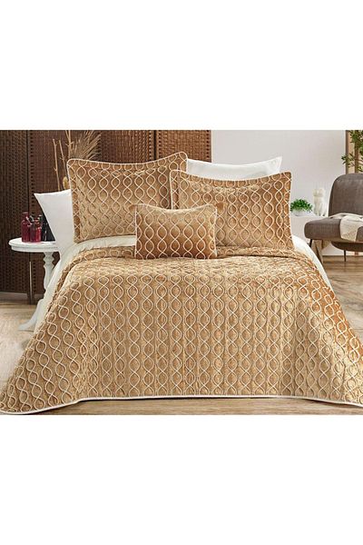 Çeyiz Diyarı Brillance Double Bedspread Gold