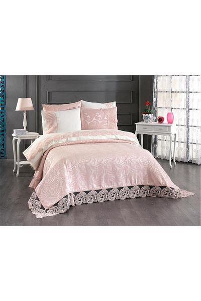 Çeyiz Diyarı Shawl 7 Piece Bridal Set Powder