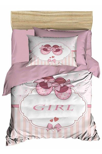 Çeyiz Diyarı Digital Printed 3D Baby Duvet Cover Set Girl Pudra