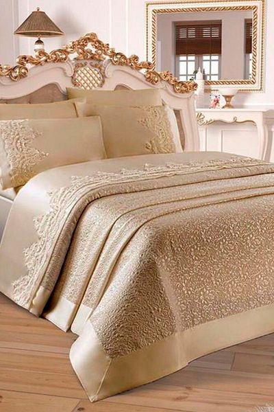Çeyiz Diyarı French Laced Diana Pique Set Cream
