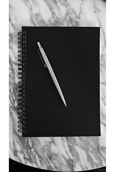 Fark Tanıtım A5 Black Covered Spiral Unlined Notebook 100 Sheets