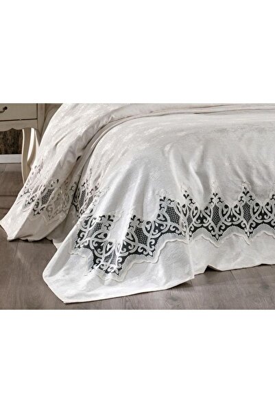 Çeyiz Diyarı Çift Kişilik Pike Takımı Krem