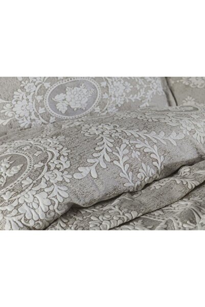 Çeyiz Diyarı Nisa Tek Kişilik Jakarlı Yatak Örtüsü Cappucino