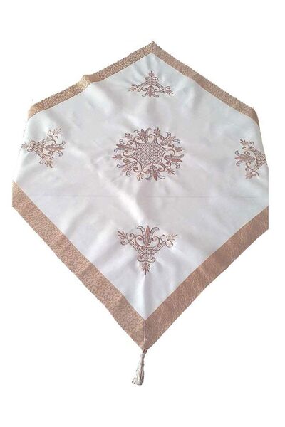 Çeyiz Diyarı Tulip Embroidered Laced Fiskos Cream Cappucino