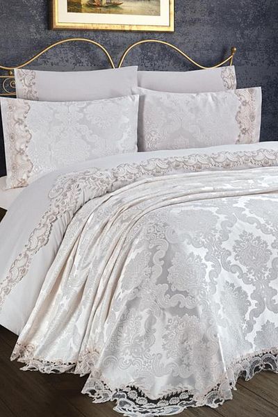 Çeyiz Diyarı Crown Bridal Set 7 Pieces Cream