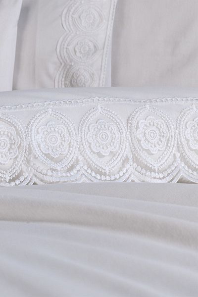 Çeyiz Diyarı French Lace Ceylin Dowry Duvet Cover Set Cream