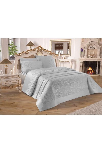 Çeyiz Diyarı Çeyizdiyari French Guipure Diana Pique Set Grey