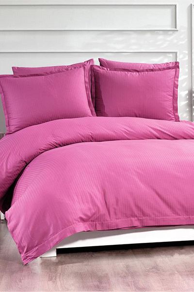 Çeyiz Diyarı Set cuvertură dublă Satin Elegant Dobby Plum