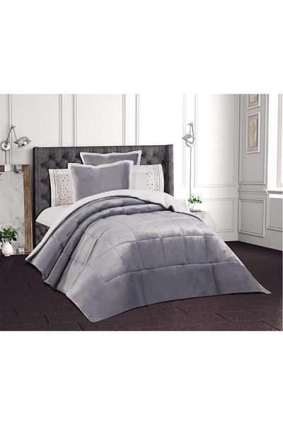 Çeyiz Diyarı Yumi 6 Piece Comforter Dowry Set Gray