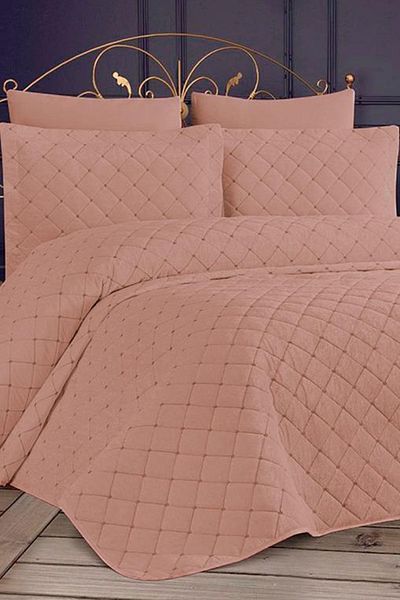 Çeyiz Diyarı Dessert Velvet Double Bedspread Powder