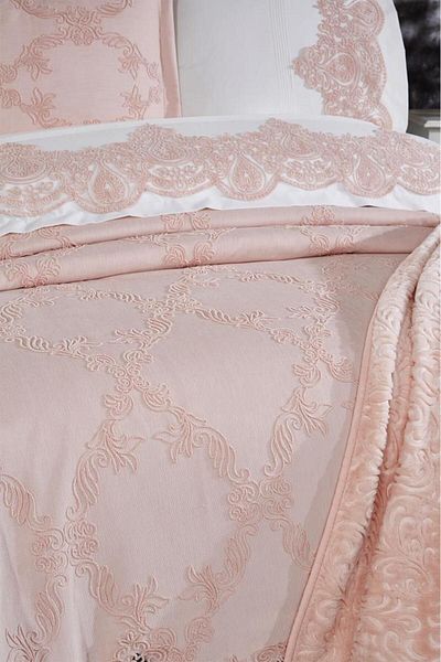 Çeyiz Diyarı Sahra Powder 10 Piece Dowry Set with Blanket