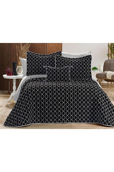 Çeyiz Diyarı Brillance Double Bedspread Black Gray
