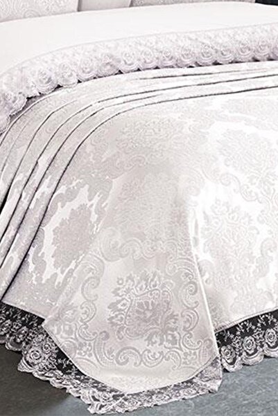 Çeyiz Diyarı Fransız Dantelli Kure Gelin Seti 7 Parça Krem