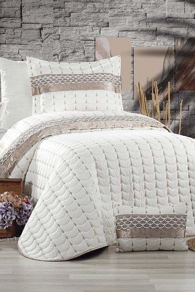 Çeyiz Diyarı Colors Micro Single Bedspread Cream Cappucino