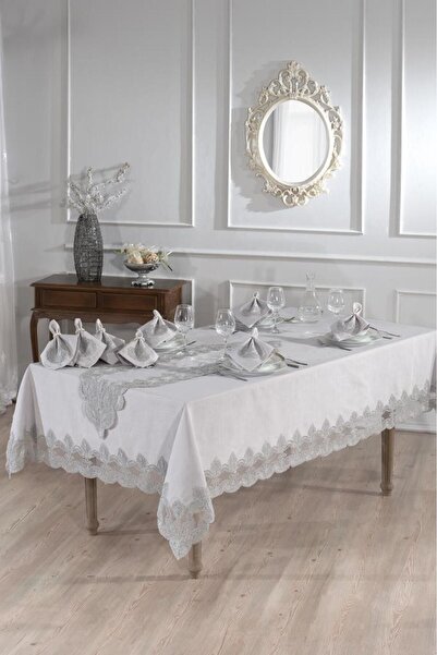 Çeyiz Diyarı 26 Piece Gray Mussel Tablecloth Set