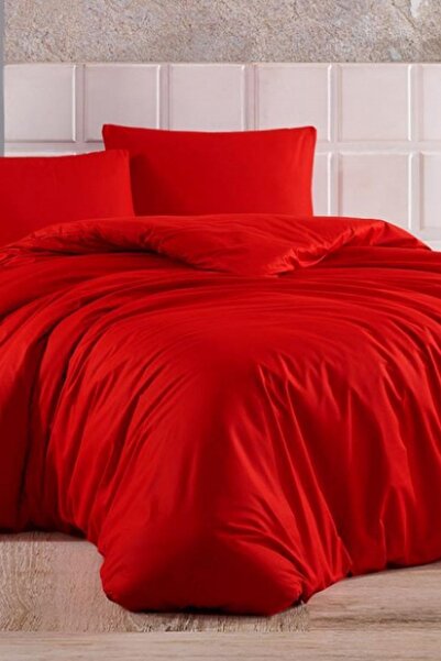 Çeyiz Diyarı طقم غطاء لحاف فردي مع ملاءة مطاطية من اللوز باللون الأحمر