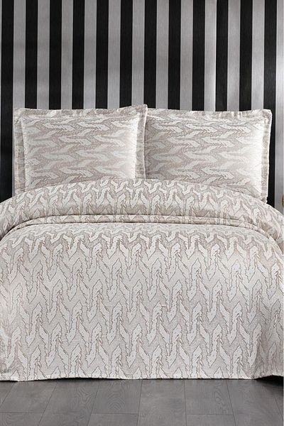 Çeyiz Diyarı Darla Jacquard Double Pique Set Cappucino