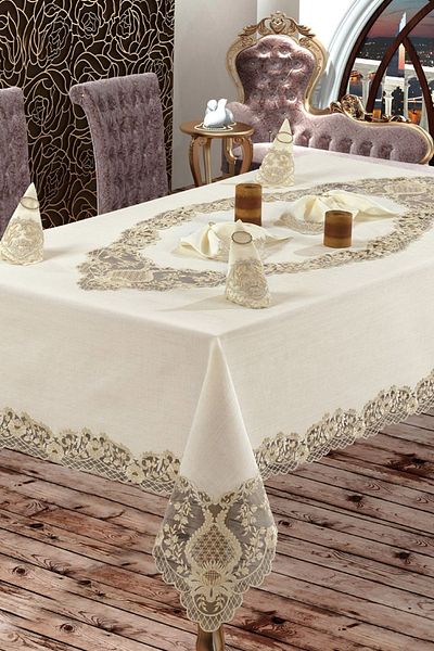 Çeyiz Diyarı French Laced Venus Lace Dinner Set - 25 Pieces