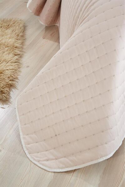 Çeyiz Diyarı Dublin Tek Kişilik Kapitoneli Yatak Örtüsü Cappucino