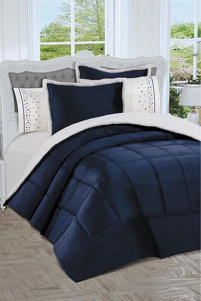Çeyiz Diyarı Yumi 6 Piece Comforter Dowry Set Navy Blue