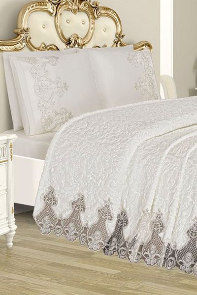 Çeyiz Diyarı Set pătură dublă Zestre Dubai Cream 206111