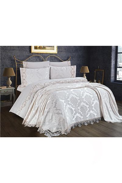 Çeyiz Diyarı Crown Bridal Set 7 Pieces Cream