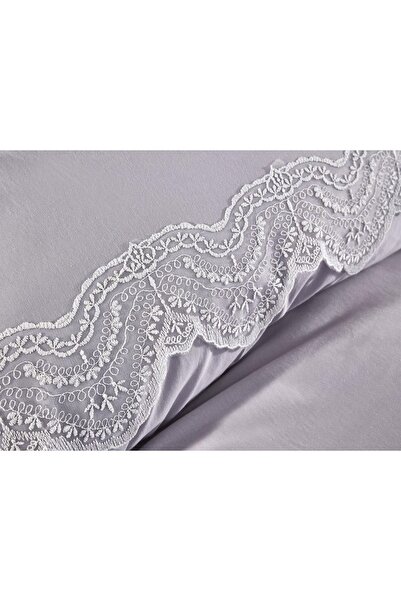 Çeyiz Diyarı French Lace Hanzade Dowry Duvet Cover Set Gray
