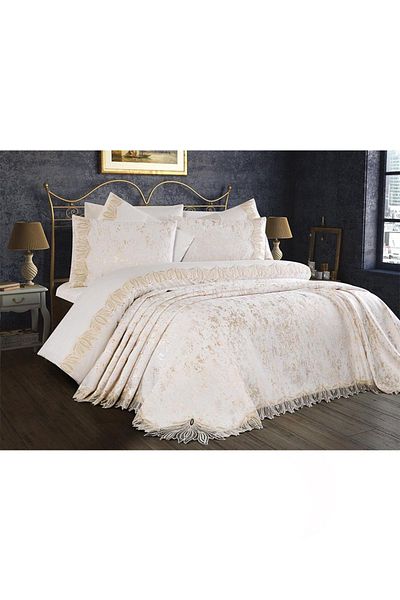 Çeyiz Diyarı Zuma Bridal Set 7 Pieces Cream Cappucino