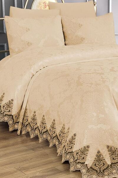 Çeyiz Diyarı Ivory Çift Kişilik Pike Takımı Bej