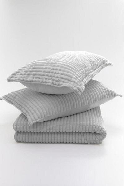 Çeyiz Diyarı Merinos Modern Line Single Blanket Set Gray