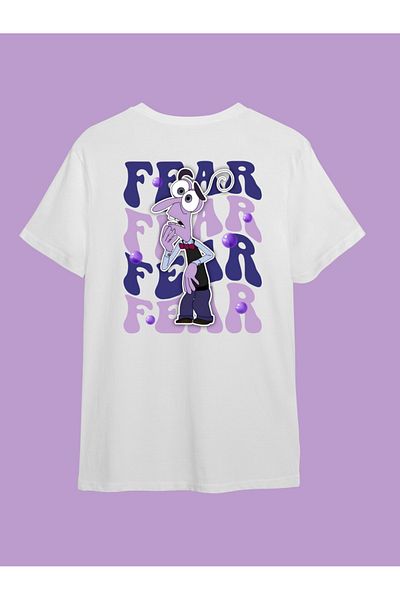 Touz Moda Unisex T-shirt - Αντεστραμμένο πρόσωπο και χαρακτήρες τυπωμένο