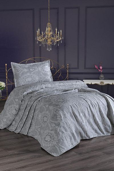 Çeyiz Diyarı Nisa Single Jacquard Bedspread Gray
