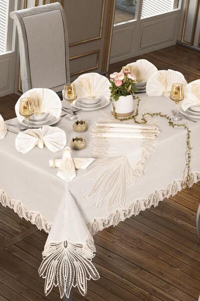 Çeyiz Diyarı Față de masă Pride crem - 26 buc