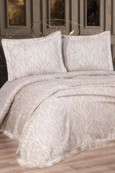Çeyiz Diyarı Pastel Double Bedspread Beige
