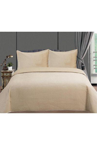 Çeyiz Diyarı Tuscany Double Luxury Velvet Bedspread Beige