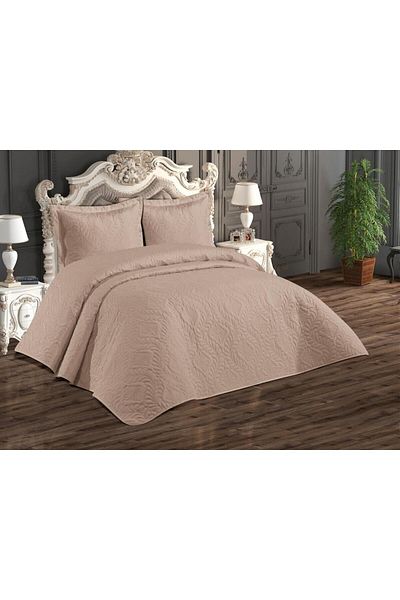 Çeyiz Diyarı Ultrasonic Quilted Ivory Double Bedspread Beige