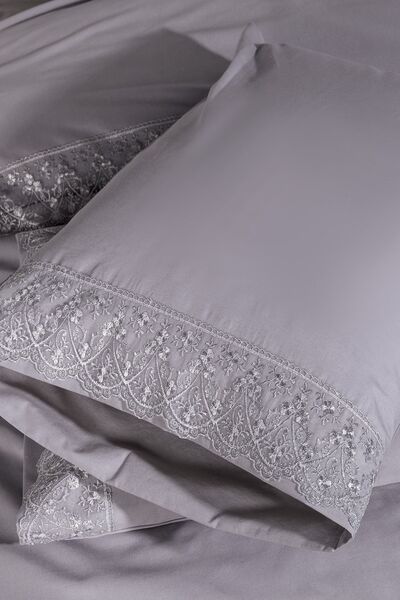 Çeyiz Diyarı French Lace Patya Dowry Duvet Cover Set Gray