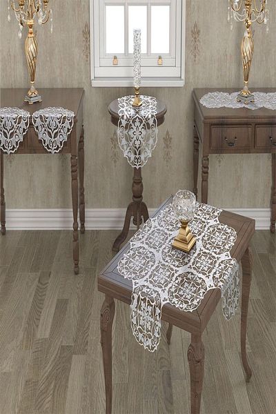 Çeyiz Diyarı Set de sufragerie din catifea Star de lux 5 piese - Mint