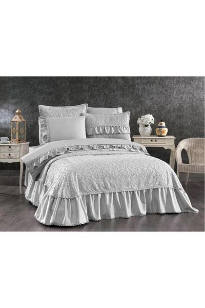 Çeyiz Diyarı Diana Frilly Bridal Set 7 Pieces Gray