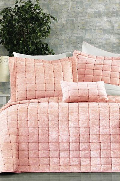 Çeyiz Diyarı Laila Double Bed Cover 4 Pieces - Powder