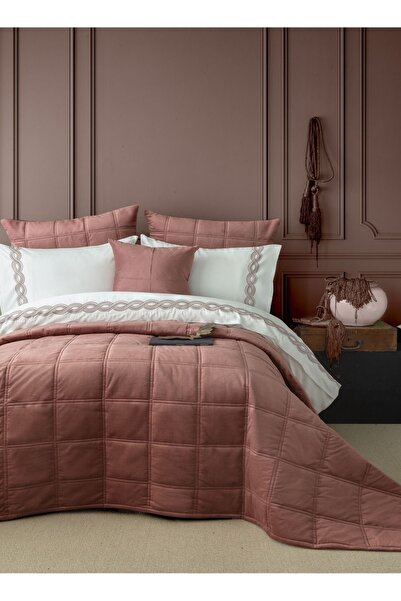 Apricitas HOME Barones Bordo Çift Kişilik %100 Pamuk Saten Nevresim Takımı Ve Yatak Örtüsü Seti