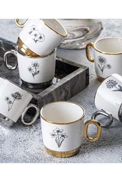 YzHome 220ml Luxury Porcelain Gilded Acar Mug Cup - 1 Piece